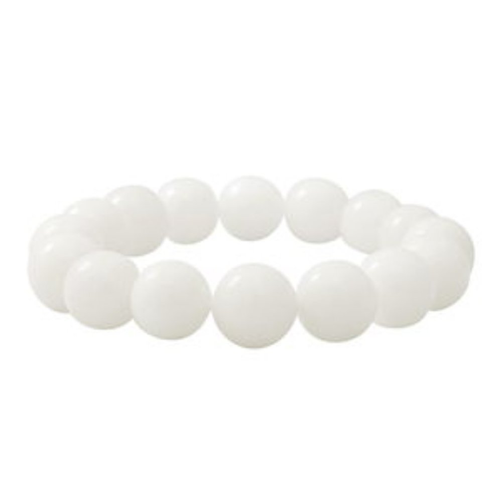 White Onyx Beaded Stretch Bracelet 100.00 ctw up to 16 round 12mm size is 2 inch